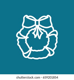  Christmas wreath Icon Vector.