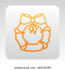  Christmas wreath Icon Vector.