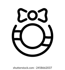 Christmas Wreath Icon Vector Symbol Design Illustration