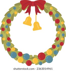 christmas wreath, christmas icons, christmas elements, vector icons for holidays, flat christmas icons, vector icons of winter holidays