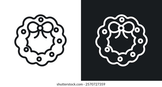 Christmas wreath icons set vectors on white background.