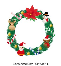 Christmas wreath illustration