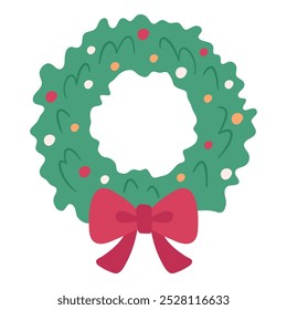 Christmas wreath. Isolated object on white background