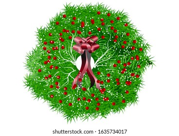 christmas wreath isolated on a white background