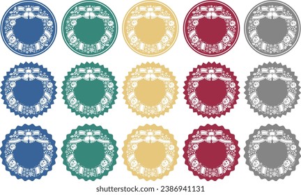 Christmas wreath label with snowflakes