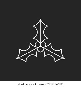 Christmas wreath line icon