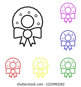 Christmas Wreath line Icon. Elements of Christmas and New Year in multi colored icons. Simple icon for websites, web design, mobile app, info graphics on white background
