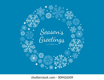 Christmas wreath made of snowflakes (Vector)