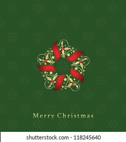 Christmas wreath with mistletoe