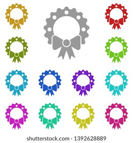 Christmas wreath multi color icon. Simple glyph, flat vector of Christmas joy icons for UI and UX, website or mobile application