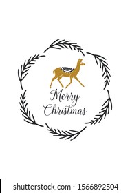 Christmas wreath. Christmas and New Year's Template Set for Greeting Scrapbooking, Congratulations, Invitations, Tags, Stickers, Postcards, Posters.