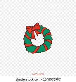 Christmas wreath on an isolated layer. Vector graphics.