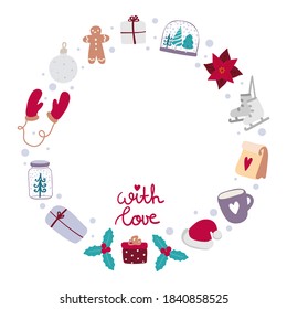 christmas wreath on the white background