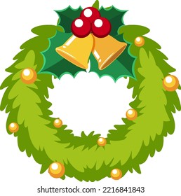 Christmas wreath on white background illustration