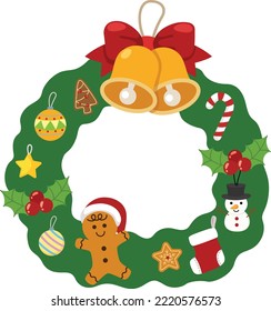 Christmas wreath on white background vector illustration
