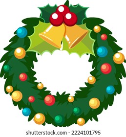 Christmas wreath on white background illustration