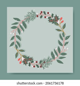 Christmas wreath with ornament frame 
