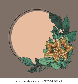 Christmas wreath with ornament frame 
