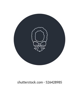 Christmas wreath outline icon vector, can be used for web and mobile design