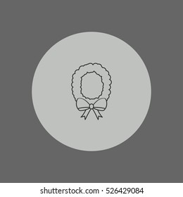 Christmas wreath outline icon vector, can be used for web and mobile design
