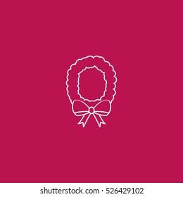 Christmas wreath outline icon vector, can be used for web and mobile design
