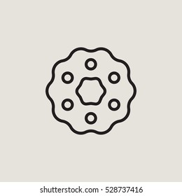 Christmas Wreath Outline Vector Icon