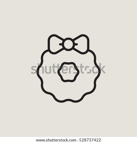 christmas wreath outline vector icon stock vector royalty free christmas wreath outline