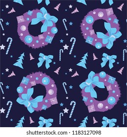 Christmas wreath pattern