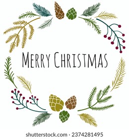 Christmas wreath with pine cones