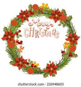 Christmas Wreath with Poinsettia