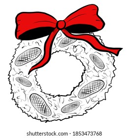 
Christmas wreath with red bow