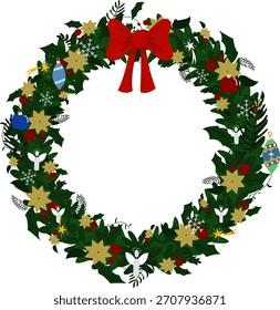 Christmas wreath with red bow
