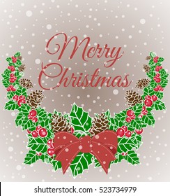 Christmas wreath with red bow