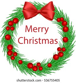 Christmas wreath with red bow