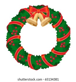 Christmas wreath with red bow