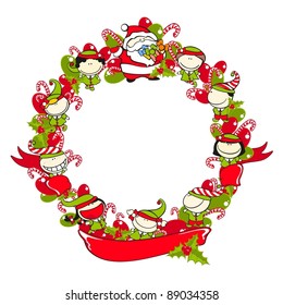 Christmas wreath with a ribbon