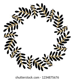Christmas Wreath with Round Frame for Cards Design Vector Layout with Copyspace Can be use for Decorative Kit, Invitations, Greeting Cards, Blogs, Posters, Merry Christmas and Happy New Year.