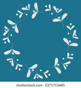 Christmas wreath. Round frame. Design elements for cards, invitations, sale, scrapbooking. Vector illustration.	