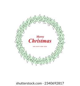 Christmas Wreath Shape Made of Benzene Methyl Group Molecule Formula Icons, Xmas Spruce Silhouette of Aromatic Hydrocarbon Chemistry Skeletal Formula Symbols, Greeting Card