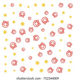 christmas wreath and snowflake seamless pattern on white background. vector background design.