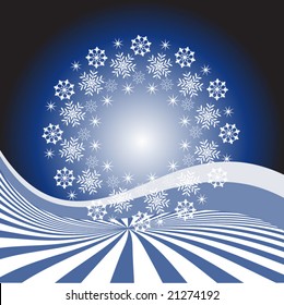 christmas wreath of snowflakes