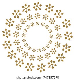 Christmas Wreath for Snowflakes. Vector illustration for print, textile, paper. Holiday christmas stickers.