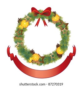 Christmas wreath with spices