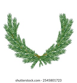 grinalda de Natal, grinalda de abeto - ilustração vetorial