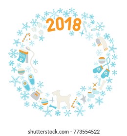 Christmas Wreath, Symbols year Dog