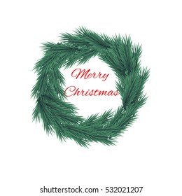 
Christmas wreath and text "Merry Chrisrmas"