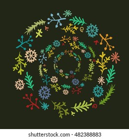 Christmas Wreath. tree branches