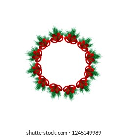 christmas wreath vector