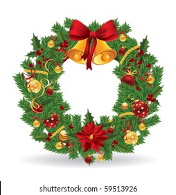 Christmas wreath. Vector