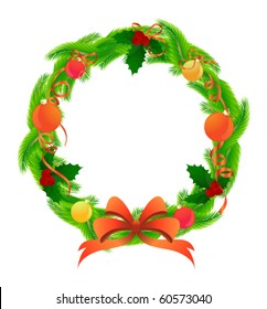 Christmas wreath. Vector